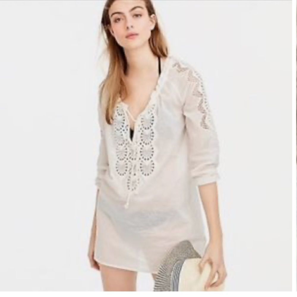 J Crew Embroidered Eyelet Coverup NWT